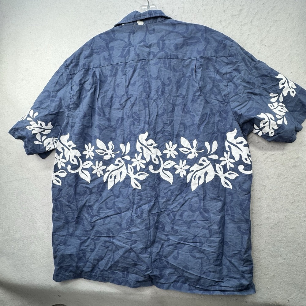 VINTAGE RJC Men Button Up Shirt 2XL Blue Classic Tropical Hawaiian Shirt USA - Picture 9 of 13